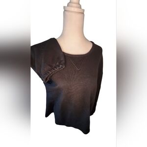 Chaser pullover Crewneck Sweatshirt Black elastic Wristband Stretchy Women's XL